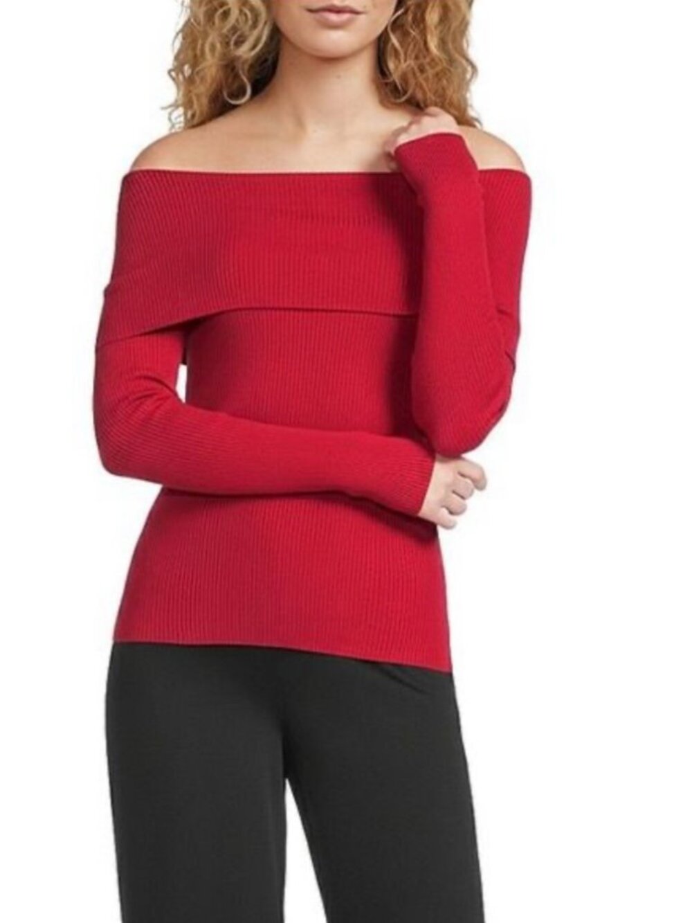 Alex Marie Off Shoulder Long Sleeve Crimson Red JUNIOR XL Sweater NWT